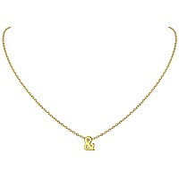 Chicsilver Ampersand Symbol Necklace Simple 18K Gold Plated And Sign Pendant Necklace Layering Necklace For Women