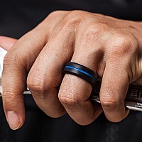 Thunderfit Silicone Wedding Ring For Men 1 Ring Blue Black 14515 2382Mm