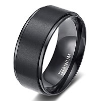 Tigrade 4Mm 6Mm 8Mm 10Mm Black Titanium Rings Wedding Band Matte Comfort Fit For Men Women Size 315Black 10Mm Size 95