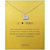 Lang Xuan Friendship Lotus Necklace Good Luck Butterfly Pendant Chain Necklace With Message Card Gift Card For Women Girl