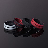 Thunderfit Silicone Wedding Rings For Men 2 Layers Blackred Greyblack Black Redblack 657 173Mm