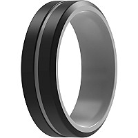 Thunderfit Silicone Wedding Ring For Men 2 Layer 1 Ring Blackgrey 9510 198Mm