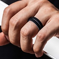 Thunderfit Silicone Wedding Ring For Men 2 Layer 1 Ring Blackgrey 9510 198Mm