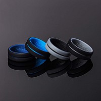 Thunderfit Silicone Wedding Rings For Men 2 Layers Blackroyal Blue Blackgrey Blackblue Greyblack 9510 198Mm