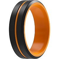 Thunderfit Silicone Wedding Ring For Men 2 Layer 1 Ring Blackorange 657 173Mm