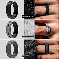 Thunderfit Silicone Wedding Rings For Men 2 Layers Blueblack Greyblack Dark Grey Blackred Blackblue Black Redblack