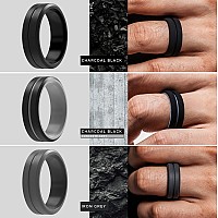 Thunderfit Silicone Wedding Rings For Men 2 Layers Blackgrey Dark Grey Blackred Black Blackblue Blackroyal Blue Black