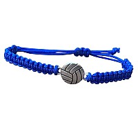 Sportybella Volleyball Charm Bracelet Blue Adjustable Bracelets For Girls Wvolleyball Charm Ideal Volleyball Giftssouviner F