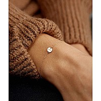 Ovian Initial Charm Bracelet For Women 18K Gold Plated Stainless Steel Coin Disc Engraved H Letter Bracelet Personalized Monogra