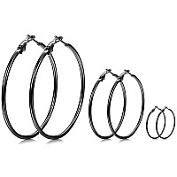 Cocamiky 3 Pairs Big Small Hoop Earringsstainless Steel Hoop Earrings For Women Girls