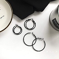 Cocamiky 3 Pairs Big Small Hoop Earringsstainless Steel Hoop Earrings For Women Girls