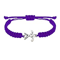 Sportybella Field Hockey Charm Bracelet Purple Adjustable Bracelets For Girls With Field Hockey Stick Charm Field Hockey Jewel