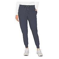 Med Couture Womens Peaches Collection Seamed Jogger Scrub Pant Pewter Small Tall