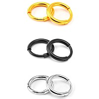 Surgical Stainless Steel Hoop Earrings Endless Small Hoop Earrings Set For Men Women Hypoallergenic Tragus Earrings81012Mm