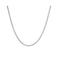 Argento Reale 1Mm 2Mm Sterling Silver Round Snake Chain Necklace Solid Sterling Silver Italian Chain For Pendants Flexible 92