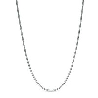 Argento Reale 1Mm 2Mm Sterling Silver Round Snake Chain Necklace Solid Sterling Silver Italian Chain For Pendants Flexible 92