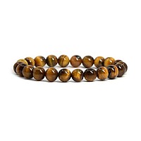 Adabele Real Natural Golden Yellow Tigers Eye Gemstone Beaded Bracelet 7 Inch Stretch Chakras Healing Crystal Stone Jewelry Ene