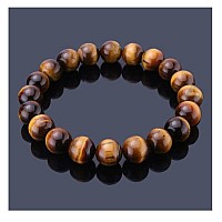 Adabele Real Natural Golden Yellow Tigers Eye Gemstone Beaded Bracelet 7 Inch Stretch Chakras Healing Crystal Stone Jewelry Ene