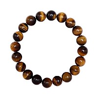 Adabele Real Natural Golden Yellow Tigers Eye Gemstone Beaded Bracelet 7 Inch Stretch Chakras Healing Crystal Stone Jewelry Ene