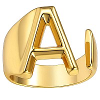 Goldchic Jewelry Gold Initial A Rings Letter Open Ring Adjustable Women Statement Rings Party Womens Alphabet Ring