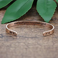 Joycuff Rose Gold Bracelet 18K Jewelry Women Inspirational Gift For Her Kind Heart Fierce Mind Brave Spirit