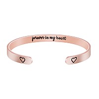 Joycuff Rose Gold Forever In My Heart Memorial Bracelet Sympathy Gift Remembrance Jewelry