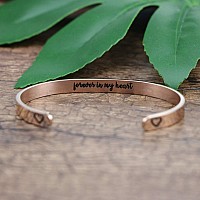 Joycuff Rose Gold Forever In My Heart Memorial Bracelet Sympathy Gift Remembrance Jewelry