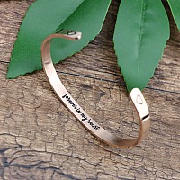 Joycuff Rose Gold Forever In My Heart Memorial Bracelet Sympathy Gift Remembrance Jewelry