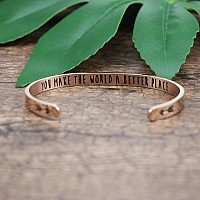 Joycuff Thank You Gift For Social Worker Volunteer Teachers Nurse Personalized Cuff Bracelet You Made The World A Better Place