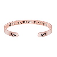 Joycuff Bff Jewelry Gift For Friendship Sister To The End You Will Be My Friend Rose Gold Cuff Bracelet