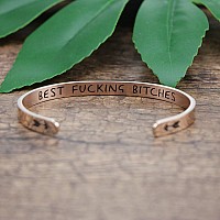 Joycuff Brithday Gifts For Her 18K Rose Gold Plated Jewelry Mantra Cuff Bangle Bracelet Funny Gift For Bff Best Friend Friendshi