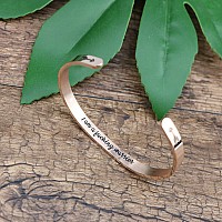 Joycuff 18K Rose Gold Plated Jewelry Funny Gift For Her Inspirational Bracelet Motivational Cuff Friend Encouragement Bangle I A