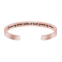 Joycuff Bridesmaid Gift For Her Maid Of Honor Bracelet Bff Cuff Friendship Jewelry Cousins By Blood Sisters At Heart Friends By