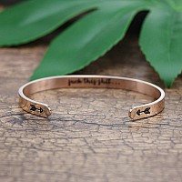 Joycuff Funny Gift For Women Rose Gold Plated Jewelry Fuk This Sht Mantra Cuff Bracelet Friend Encouragement Bangle