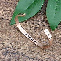 Joycuff Funny Gift For Women Rose Gold Plated Jewelry Fuk This Sht Mantra Cuff Bracelet Friend Encouragement Bangle