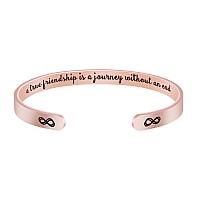 Bff Jewelry Best Friend Cuff Bracelet Personalized Sister Gift A True Friendship Is A Journey Without An End