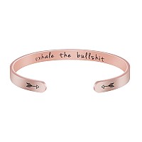 Joycuff Inspirational Bracelet Rose Gold Yoga Meditation Mantra Cuff Bangle For Daughter Sister Wife Mom Friend Friendship