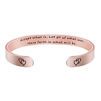 Joycuff Rose Gold Jewelry For Women Inspirational Bracelets For Her Personalized Positive Quote Engraved Message Cuff Bangle