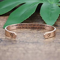 Joycuff Rose Gold Jewelry For Women Inspirational Bracelets For Her Personalized Positive Quote Engraved Message Cuff Bangle