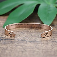 Joycuff Rose Gold Jewelry For Women Inspirational Bracelets For Her Personalized Positive Quote Engraved Message Cuff Bangle