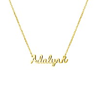 Awegift Name Necklace Big Initial Gold Plated Best Friend Jewelry Girls Gift For Her Adalynn