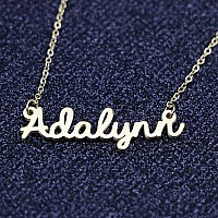 Awegift Name Necklace Big Initial Gold Plated Best Friend Jewelry Girls Gift For Her Adalynn