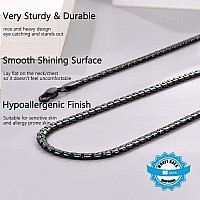 Prosteel Black Chain For Men Women Gothic Goth Jewelry Gift Minimalist Round Box Chain Black Necklace