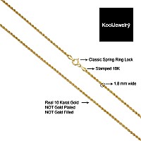 Kooljewelry 10K Yellow Gold Rope Chain Necklace 18 Mm 20 Inch