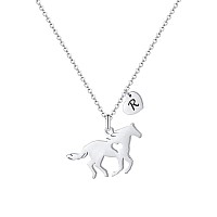 Monooc Horse Gifts For Girls Teenager Horse Jewelry Dainty Necklace R Alphabet Letter Necklace For Little Girls