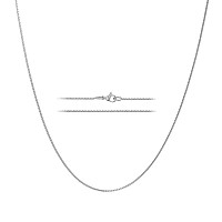 Kisper 24K White Gold Box Chain Necklace Thin Dainty White Gold Plated Stainless Steel Jewelry For Women Men With Lobster