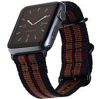 Carterjett Extra Large Nylon Compatible With Apple Watch Band 45Mm 44Mm 42Mm Xl James Bond Replacement Iwatch Military Style Str