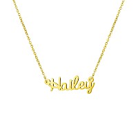 Awegift Personalized Name Necklace 18K Gold Plated New Mom Bridesmaid Gift Jewelry For Women Hailey