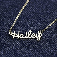 Awegift Personalized Name Necklace 18K Gold Plated New Mom Bridesmaid Gift Jewelry For Women Hailey