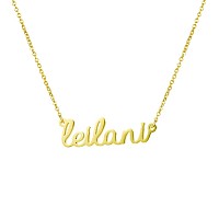 Awegift Name Necklace Big Initial Gold Plated Best Friend Jewelry Girls Women Gift For Her Leilani